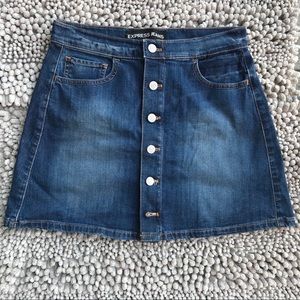 Express Denim Blue Jean Skirt